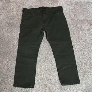 Jachs Men's Dark Green Straight Jeans